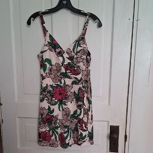 Candie's Pink and Green Floral Camisole Top
